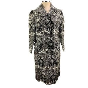 Size 12 Vintage 1960s Woven Tapestry Women's Jacket Coat Trench Style